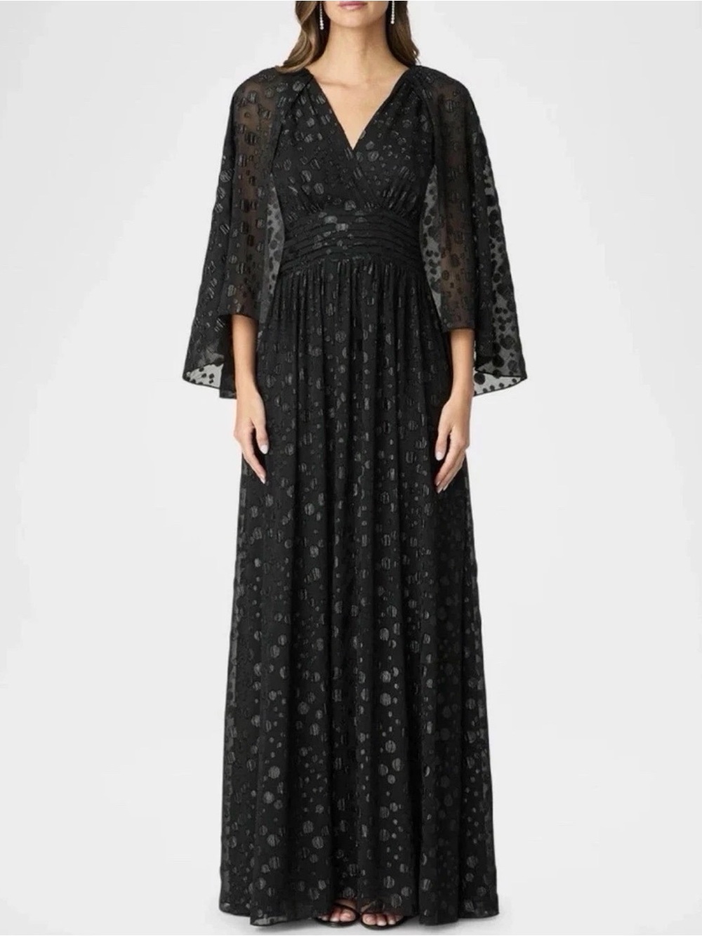 Shoshanna NWT Maud Fil Coupe Cape Maxi Dress